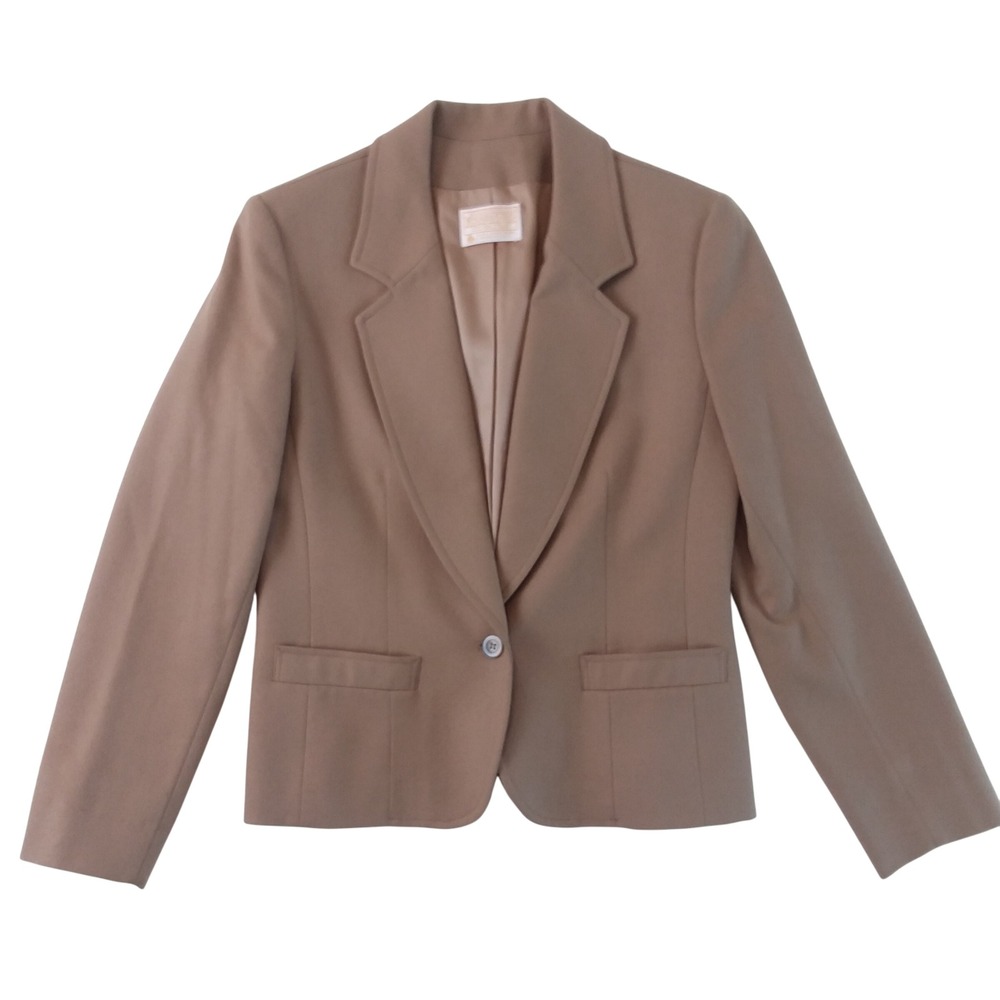 Vintage Pendleton Pure Virgin Wool Blazer Women's Sz 8 Camel Tan USA *READ*